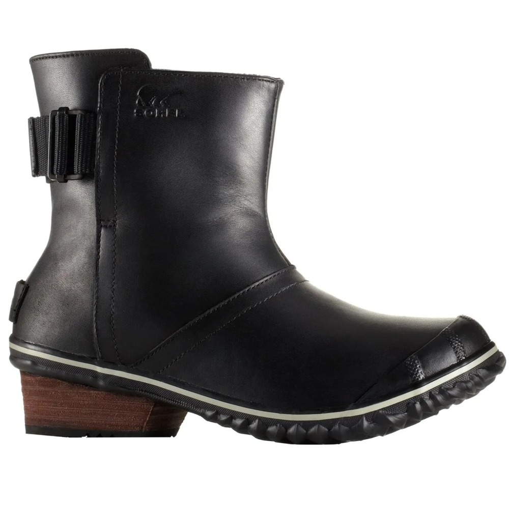 Sorel Slimboot Black Leather Waterproof Boots Womens 7.5 UK 5.5 EU 38.5‎